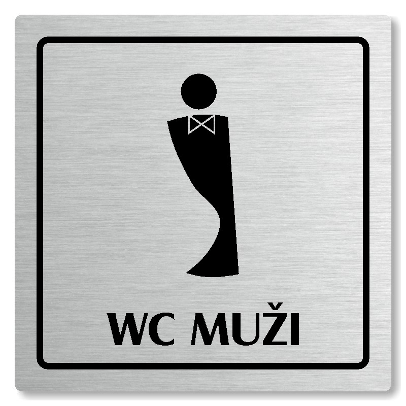 WC muži, 118x118mm, stříbrná, Arizona